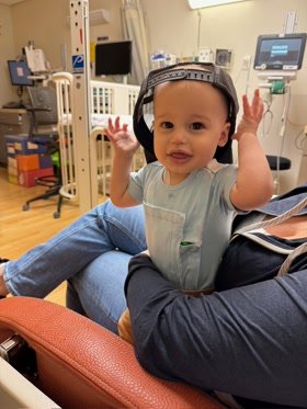 Tyler during his cancer treatment